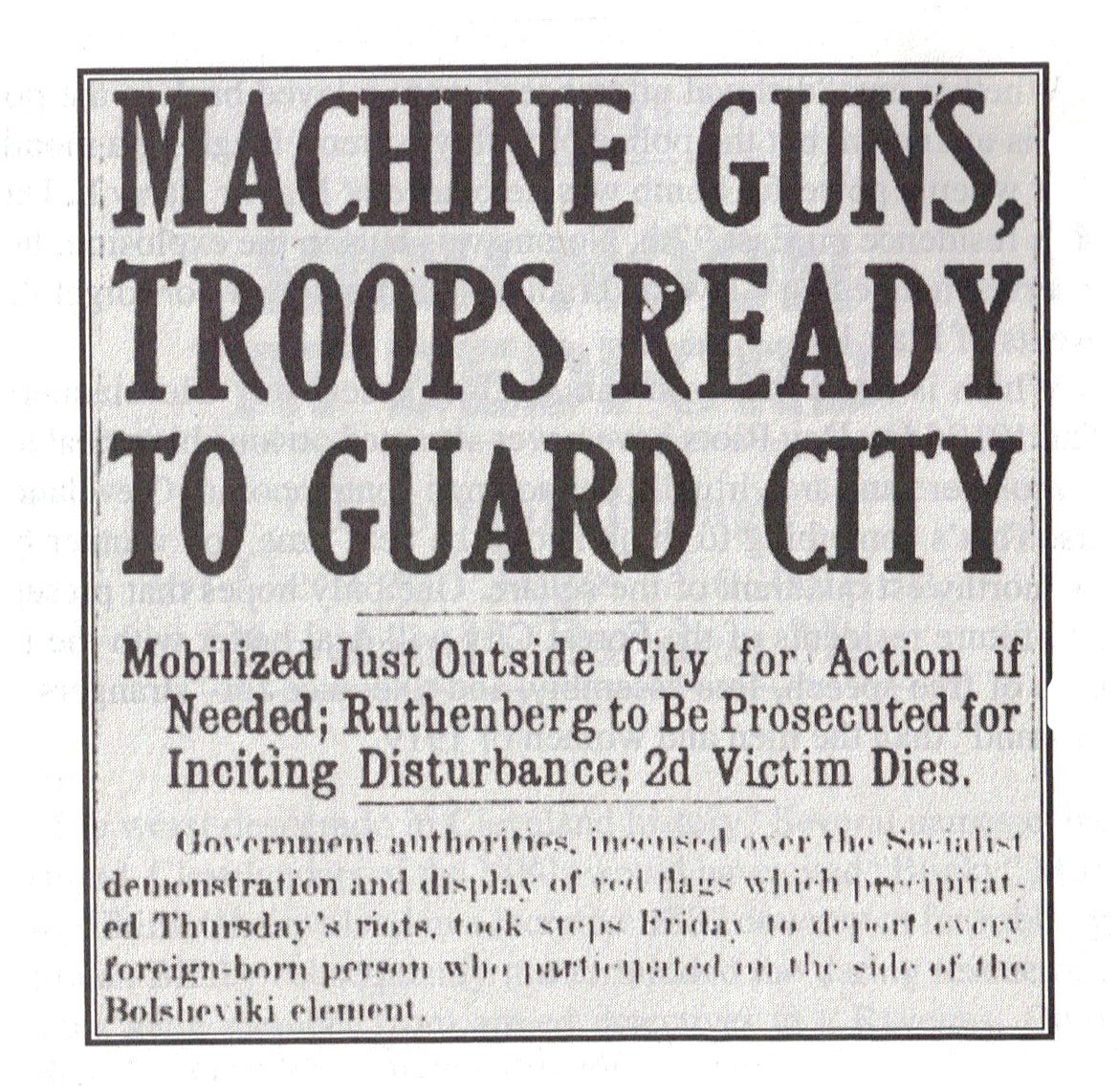 A Cleveland Leader headline after the riots