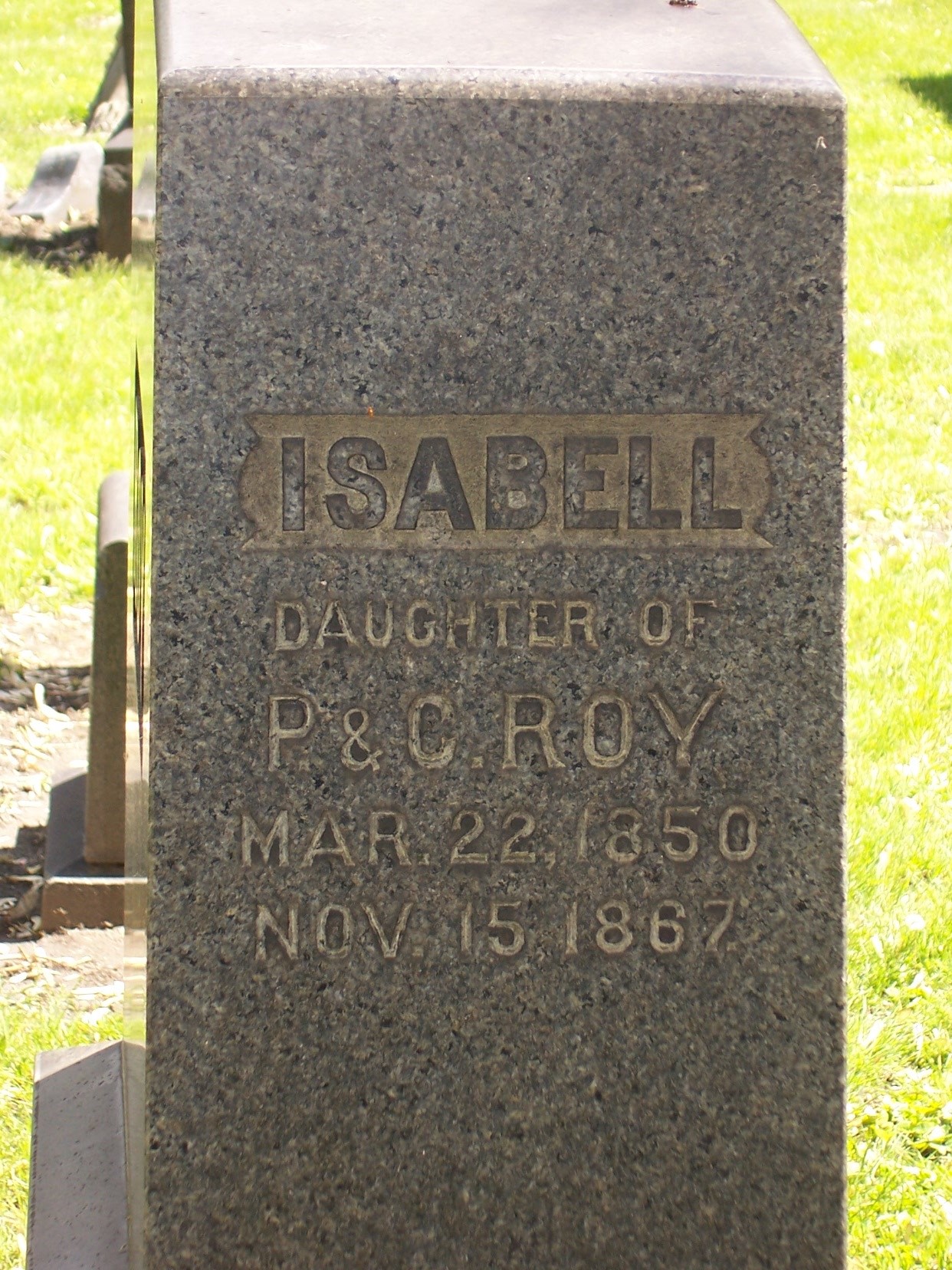 Isabell Roy headstone