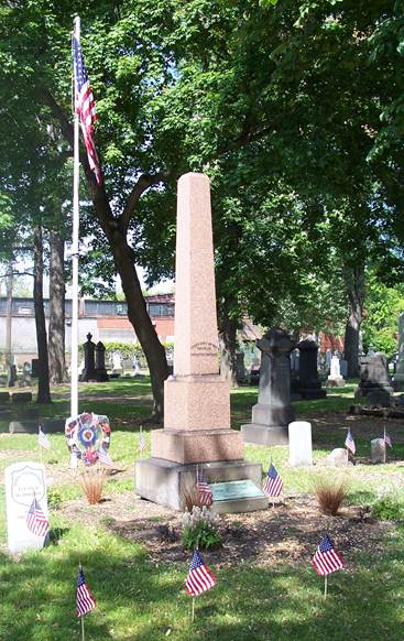 The GAR monument at Monroe Street Cemetery was sponsored by the Creighton Post No. 69 of the GAR. The post was named after Colonel William Creighton who died in the Civil War. Creighton is buried at Woodland Cemetery.