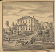 The Holmden residence as depicted in the 1874 Atlas of Cuyahoga County.