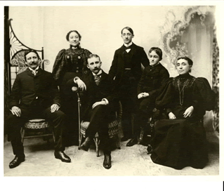The Kirk Family. From left to right: Wiiliam, Margaret (Daughter), John (Son), William (Son), James (Son), Margaret