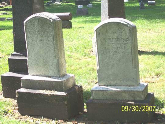 The graves of Walter & Sarah Prentice